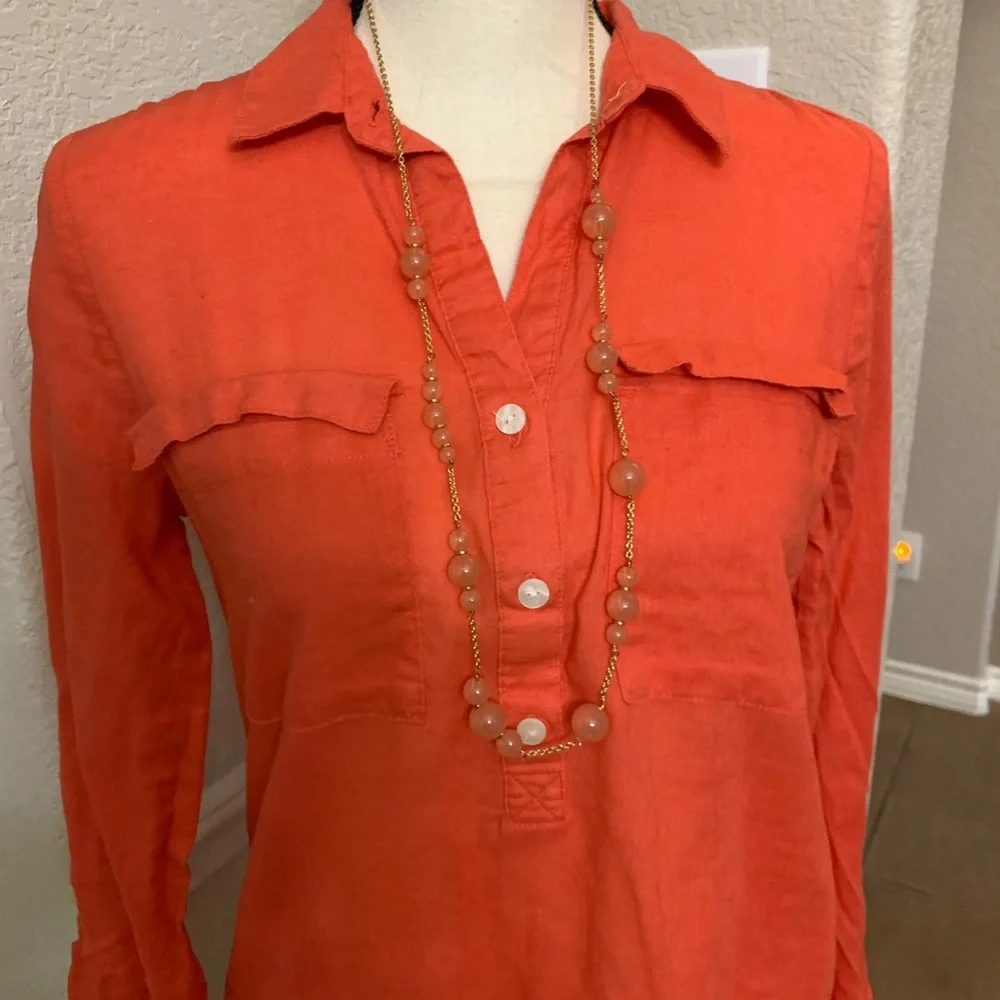 J. Crew peach quartz bead necklace